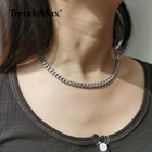 6mm Silver Stainless Steel Cuban Curb Chain Necklace Link Lobster Clasp For Mens