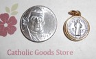San Benito Medalla   Saint Benedict Cross Silver gold Tone- Small -made In Italy