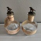 Blantons Bourbon Whiskey Empty Glass Bottles Set Of 2 Collectible Horse Topper