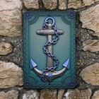 Nautical Anchor Metal Wall Sign 8x12 Teal Coastal Decor Flat Print