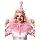 2 Pcs Halloween Clown Accessories Set Costume Jester Hat And Ruffle Collar