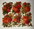 1880s Victorian Scrap 4 Sheet Die Cut Roses 1901 Antique Flowers Paper Ephemera