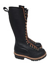 Hoffman Men s 16  Pole Climber Boots  made In Usa  Black Leather Size 9 5e