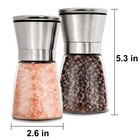 Gulex   Salt And Pepper Grinder Set Pepper Mill  Sea Salt Shaker Refillable 