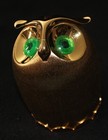Vintage Gold Tone Napier Owl Coin Bank