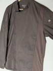 Chef Works L 48x30 Gray Side Full Zip Roll Up Snap Long Sleeve Chef Coat