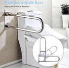 23 6 Inch Toilet Grab Bars For Bathroom Stainless Steel Flip Up Handicap Safe   