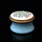 Staffordshire Enamel Pill Box  September Flower Of The Month
