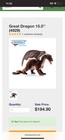 Hansa Brown Dragon Plush     Handcrafted 15 In Nwt