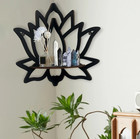 1pc Wooden Lotus Corner Shelf Aromatherapy Candle Essential Oil Holder - New