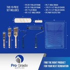 Pro Grade Paint Roller Kit  Brush   Roller 10 Piece Set  Wall Painting Naps