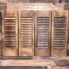 Vintage Louvered Wooden Shutter Shades  lot Of 4 Matching  6-5 8    X 19-5 16   
