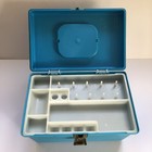 Vintage Wil-hold Wilson Plastic Sewing Box 10 Inch Turquoise Blue Usa 1 Pa Tray