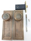 Heavy Brass 1920s Art Deco Corbin Set Door Knobs  Plates  Mortise More Available