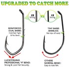 100pcs 1 0 Baitholder Hooks Heavy Duty Fishing Hooks Forged Offset Point Black