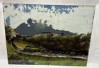 Antique Original Horseshoe Curve Rr Reverse Glass Painting Pa