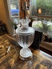 Laura Ashley Meredith Clear Glass Urn Table Lamp Base Large Heavy Ribbed Crystal