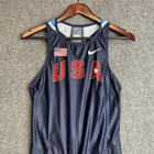 Nike Pro Elite Team Usa Running Speed Suit Mens M Blue Track Fit Dry Made In Usa