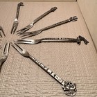 Sterling Silver Tribal Mexican Collectable Aztec Style Cocktail Forks