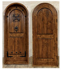 Rustic Alder  Lumber Arch Top Door Solid Wood Storybook  Iron Speakeasy Custom