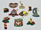 Marvelous Lot Of 10 Vintage Flat Wooden Hand Painted Christmas Ornaments