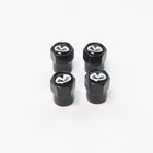 4pcs Infiniti Tire Valve Stem Cap Set For All Modes Black Anodized Aluminum
