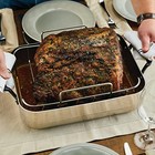 Kitchenaid 5-ply Clad Stainless Steel Roasting Pan roaster With 