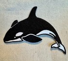 Killer Whale Patch Embroidered Iron-on Orcinus Orca Applique Ocean Craft Emblem