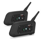 V6 Motorcycle Helmet Bluetooth Intercom  1200m 2 People Full Duplex Headset 2pc