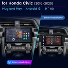 For Honda Civic 2016-2020 Carplay Android 14 Car Stereo Radio Gps Navi Bt Wifi