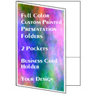 25 Presentation Folders  Full Color Custom Printed 2 Pocket  Your Logo And Text