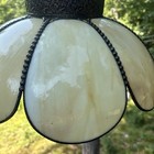 Tulip Lamp Shade Slag Glass Antique 8 Panel Hanging 18 X 11 Cream   Read Descrip