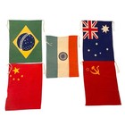 Vintage Cotton Country Flags Lot Brazil  Australia  China  India  Soviet Union