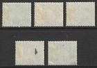 Gb Sg462a 466a 1937 Kgvi Definitives  Wmk Sideways  Set Of 5  M mint  Cat   172