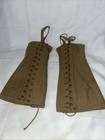 1940   s Military Leggings Canvas Army Spats Ww2 Wwii Gaiters Brown Field Gear