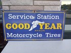 Vintage Large Goodyear Tires 3ft Porcelain Metal Sign Auto Aviation Advertising 