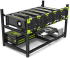 6 Gpu Mining Case Rig Aluminum Stackable Preassembled Open Air Frame