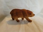 Vintage Flocked Brown Bear Figurine Germany New Old Stock 