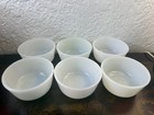 6 Anchor Hocking Fire King White Milk-glass Custard Bowls Ramekins Baking Dishes