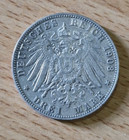 Hamburg - Germany 3 Mark 1908 J  Silver  Superb Shape  Look  