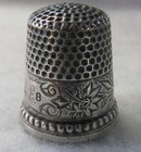  703 Damasked Flowered Ketcham   Mcdougall Sterling Silver Thimble -  size 8 