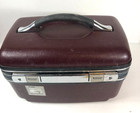 Vintage American Tourister Train Case Luggage Carry-on Maroon Red Cosmetic Bag