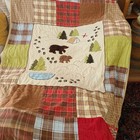 Cute Woolrich Kids Big Bear Outdoor Campground Forest Twin Patchwork Quilt Cabin