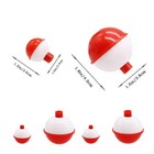 Hard Abs Fishing Bobbers  60pcs Bulk  Round Float  Push Button Design  Red