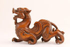 S Chinese Boxwood Wood Handmade Dragon Figure Statues Table Home Decoration