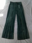 Rare Vtg 70s Ms Lee Hi Waist Green Tie Dye Cord Wide Leg Bell Bottom Pants 26 28