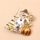Halloween Brooch Broom Wizard Pumpkin Head Bat Enamel Drops Accessory Gift