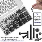 900 Pcs Torx Countersunk Screws  M2 M2 5 M3 Bolts And Nuts Washers Set  Star Dri