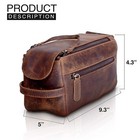 Men s Leather Toiletry Bag   Vintage Dopp Kit Travel Organizer   Genuine Leather