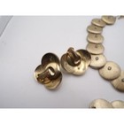 Vintage Gold Tone Textured Disc Jewelry Set Necklace Bracelet Earrings